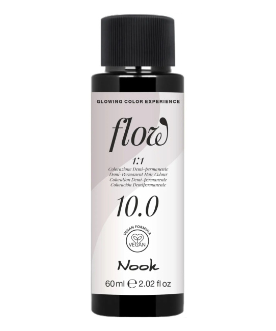 NOOK Краска для волос FLOW demi-permanent hair colour, тон 10.0 (светлый блонд), 60мл