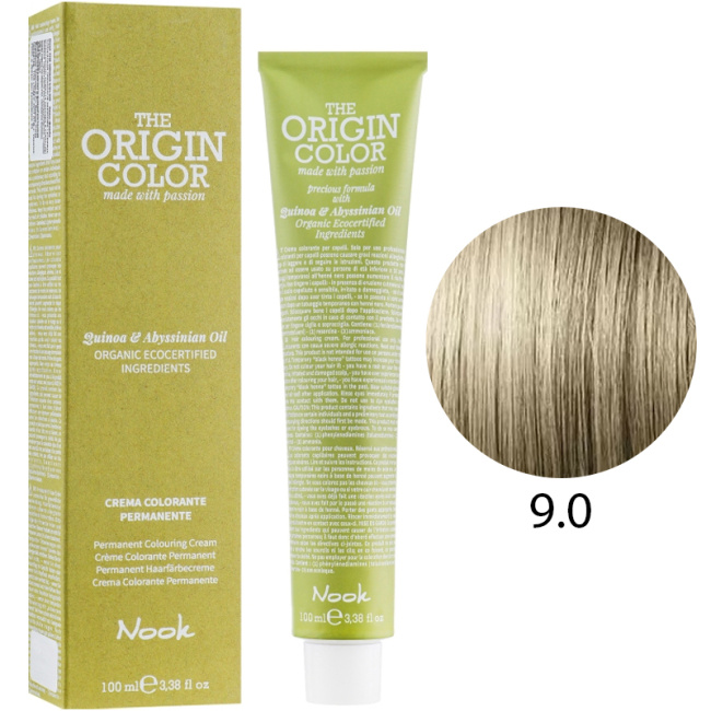NOOK Крем-краска для волос 9.0 Натуральный очень светлый блонд / Very Light Blonde, 100мл (1)