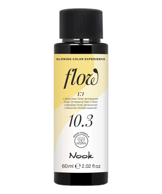 NOOK Краска для волос FLOW demi-permanent hair colour, тон 10.3 (светлый блонд золотистый), 60мл