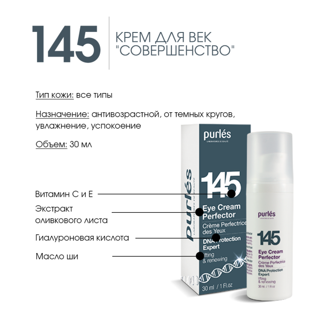 Purles Омолаживающий крем вокруг глаз 145, 30мл (1)