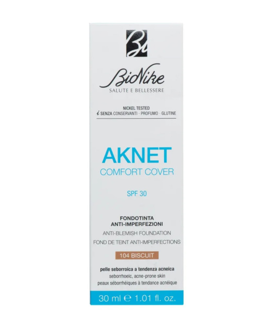 BioNike Тональная основа, маскирующая несовершенства кожи AKNET Comfort Cover 104 biscuit, 30мл (1)