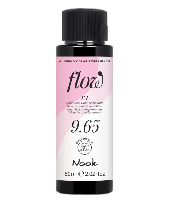NOOK Краска для волос FLOW demi-permanent hair colour, тон 9.65 (блонд розовый), 60мл