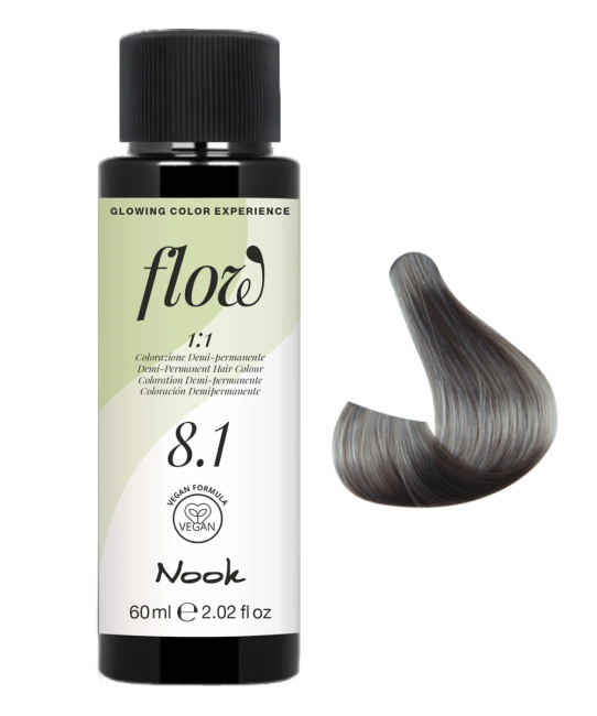 NOOK Краска для волос FLOW demi-permanent hair colour, тон 8.1, 60 мл, 60мл (2)