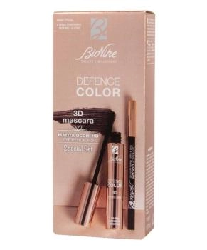 BioNike Набор (Тушь для ресниц DEFENCE COLOR 3D MASCARA , тон 01, noir 11 мл + Карандаш для век DEFENCE COLOR KOHL&KAJAL eye pencil, тон 101), 11мл