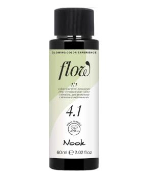 NOOK Краска для волос FLOW demi-permanent hair colour, тон 4.1 (темный шатен пепельный), 60мл