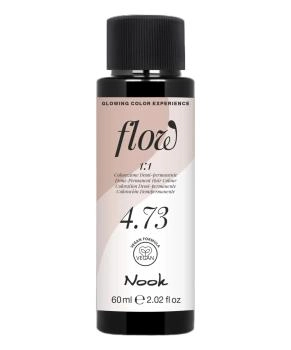 NOOK Краска для волос FLOW demi-permanent hair colour, тон 4.73 (шатен коричнево-золотистый), 60мл