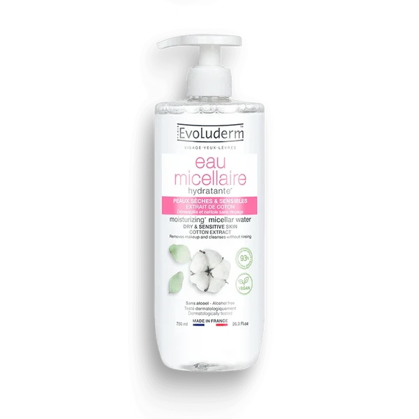 Evoluderm Мицеллярная вода Экстракт хлопка Evoluderm MICELLAR WATER COTTON EXTRACT, 750 мл, 750мл
