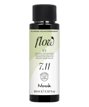 NOOK Краска для волос FLOW demi-permanent hair colour, тон 7.11 (русый интенсивный пепельный), 60мл