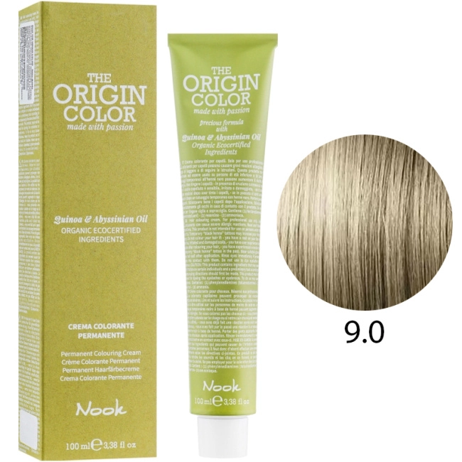 NOOK Крем-краска для волос 9.0 Натуральный очень светлый блонд / Very Light Blonde, 100мл (1)