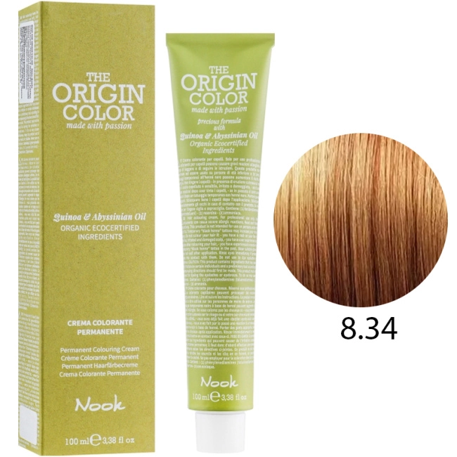 NOOK Крем-краска для волос THE ORIGIN COLOR Permanent Colouring Cream 8.4 Light Blonde Copper, 100мл (1)