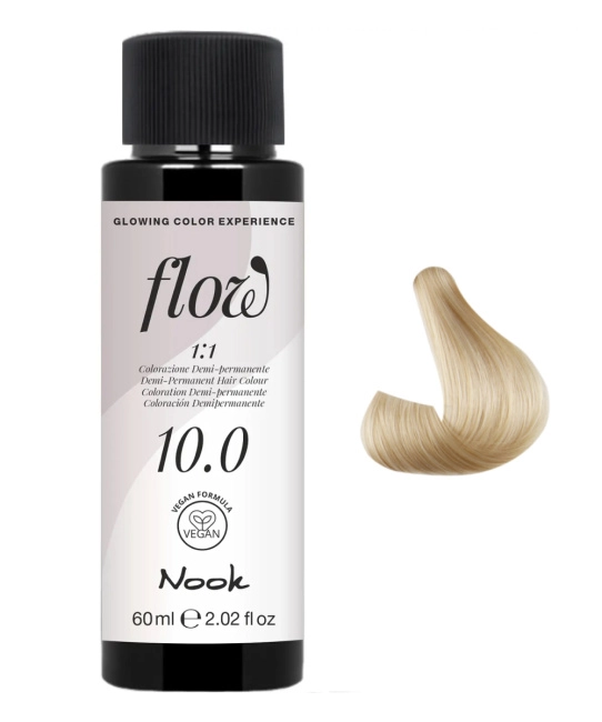 NOOK Краска для волос FLOW demi-permanent hair colour, тон 10.0 (светлый блонд), 60мл (1)