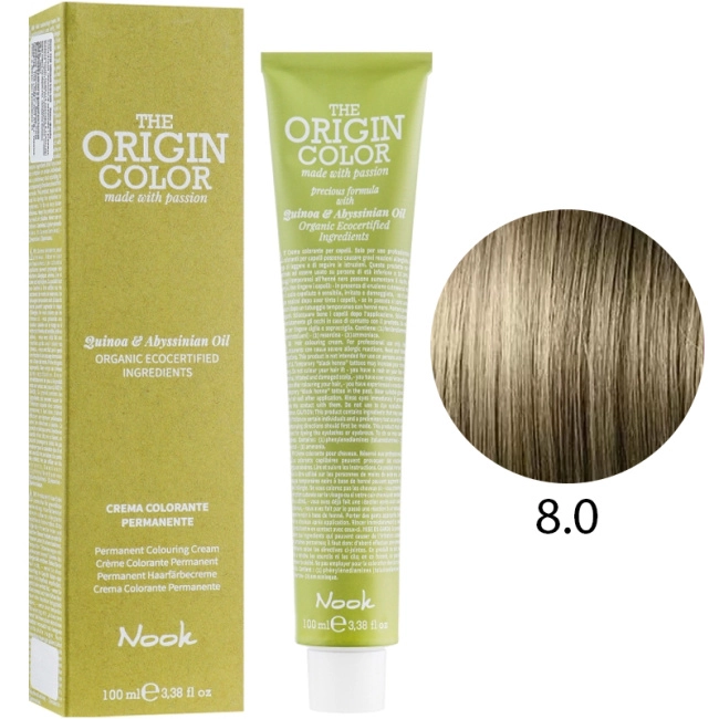 NOOK Крем-краска для волос 8.0 Натуральный светлый блонд / Light Blonde, 100мл (1)
