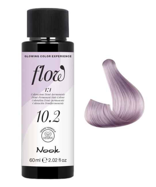 NOOK Краска для волос FLOW demi-permanent hair colour, тон 10.2 (светлый блонд фиолетовый), 60мл (2)