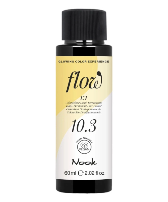 NOOK Краска для волос FLOW demi-permanent hair colour, тон 10.3 (светлый блонд золотистый), 60мл