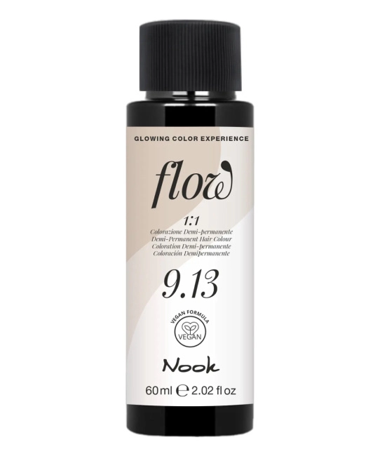 NOOK Краска для волос FLOW demi-permanent hair colour, тон 9.13 (блонд бежевый), 60мл