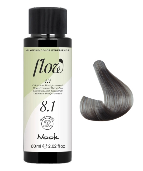 NOOK Краска для волос FLOW demi-permanent hair colour, тон 8.1, 60 мл, 60мл (2)